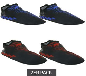 2 pairs of airjoy neoprene bathing shoes with removable insole water shoes with colorful highlights 7654618 black/blue or black/red