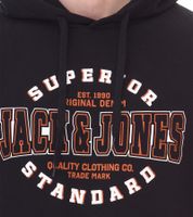 Sweat à capuche en coton pour homme JACK & JONES avec inscription JACK & JONES Chemise à manches longues 12255617 Beige, bleu clair, vert citron ou noir