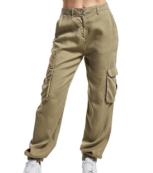 ONLY Kenya women's cargo pants with belt loops, casual pants with leg pockets 65031149 olive green