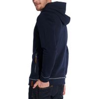 Pull à capuche pour homme COURSE Pull en coton simple Sweat à capuche Chemise à manches longues 4335 Bleu foncé/blanc