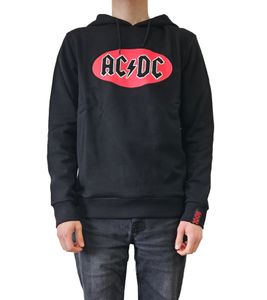 COURSE men's ACDC hooded sweater, plain cotton sweater, sweat hoodie, long-sleeved shirt 4847 black/red