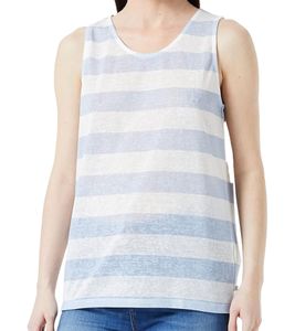 LTB Rezoco women's tank top, translucent summer shirt with block stripes 24560534 light blue/white