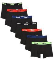 Pack of 7 LEVI`S men's boxer shorts, cotton underwear with colored accents on the waistband in a gift box 701225625 001 Black/Green/Blue/Red Pack of 7 LEVI`S men's boxer shorts, cotton underwear with colored accents on the waistband in a gift box 701225625 001 Black/Green/Blue/Red