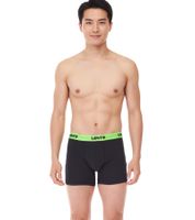 Pack of 7 LEVI`S men's boxer shorts, cotton underwear with colored accents on the waistband in a gift box 701225625 001 Black/Green/Blue/Red