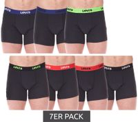 Pack of 7 LEVI`S men's boxer shorts, cotton underwear with colored accents on the waistband in a gift box 701225625 Black or blue Pack of 7 LEVI`S men's boxer shorts, cotton underwear with colored accents on the waistband in a gift box 701225625 Black or blue
