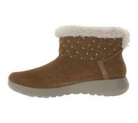SKECHERS Hands Free Slip-ins On-The-Go Joy-Cozy Shimmer Damen Schlupf-Stiefelette mit Air-Cooled Memory-Foam Slip-On Winter-Schuhe mit Scotchgard 144816 Braun