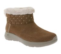 SKECHERS Hands Free Slip-ins On-The-Go Joy-Cozy Shimmer Damen Schlupf-Stiefelette mit Air-Cooled Memory-Foam Slip-On Winter-Schuhe mit Scotchgard 144816 Braun