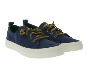 Baskets décontractées en toile SPERRY Crest Vibe pour femmes, chaussures de tous les jours, chaussures à enfiler STS81904, bleu foncé/marron Baskets décontractées en toile SPERRY Crest Vibe pour femmes, chaussures de tous les jours, chaussures à enfiler STS81904, bleu foncé/marron