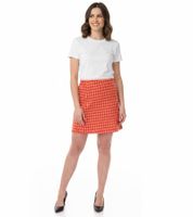 Aniston CASUAL Damen Rock Mini-Rock Kariert Schlupfrock 33158658 Orange/Pink