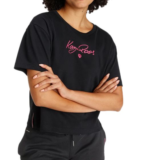 KangaROOS women's cotton shirt with lettering in a handwriting look T-shirt short-sleeved shirt 60933934 black