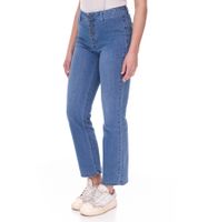 AjC women's high waist jeans cotton pants bootcut pants with button details 57009102 blue