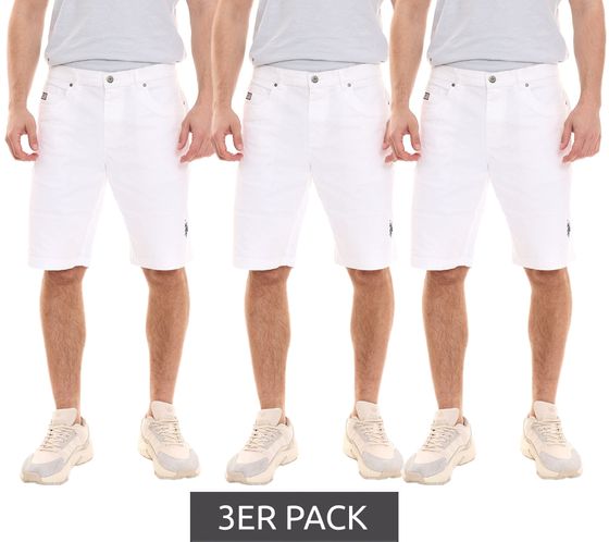 Pack of 3 U.S. POLO ASSN. Abel men's chino shorts, sustainable cotton Bermuda shorts 157 59799 52940 401 white