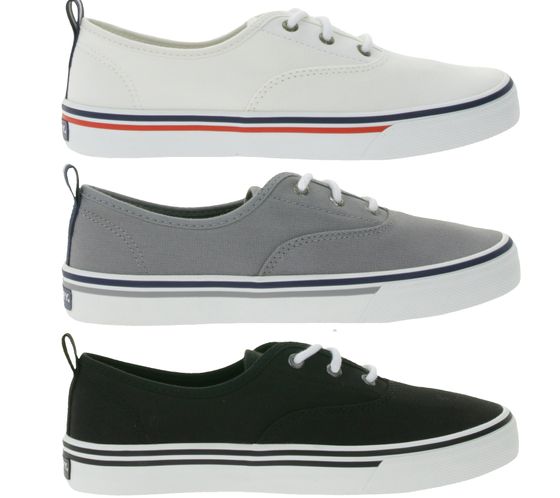 SPERRY Crest CVO Canvas Damen Freizeit-Sneaker mit Memory-Foam Sohle Alltags-Schuhe Schnür-Schuhe Weiß, Grau oder Schwarz