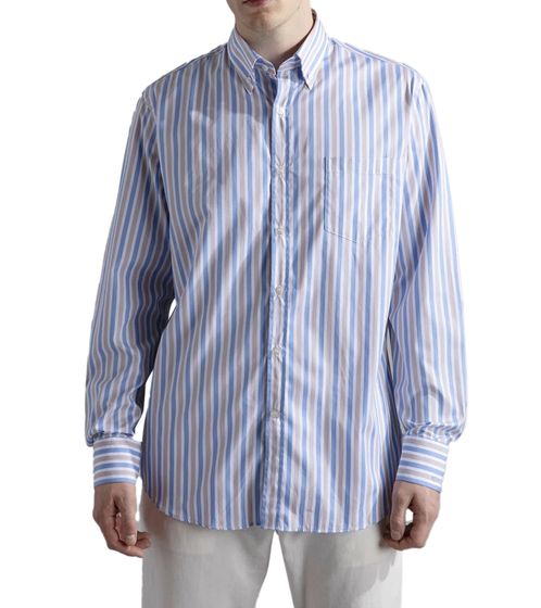 PAUL & SHARK men's business shirt, elegant leisure shirt, striped everyday shirt 24413142 VL1 blue/white/beige