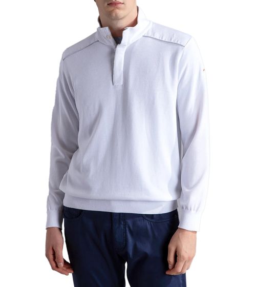 PAUL & SHARK men's cotton sweater with linen trim everyday sweater autumn sweater 24411634 010 white