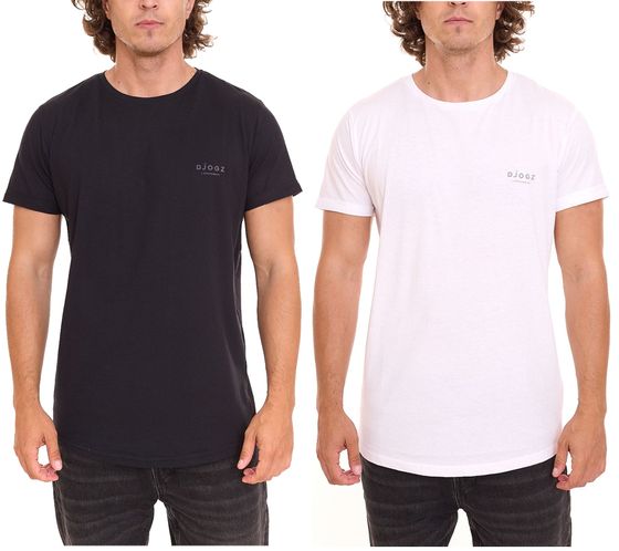 DJOGZ LOUNGEWEAR men's basic shirt cotton shirt T-shirt 2202501 black or white