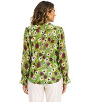 Aniston women's summer blouse transparent chiffon blouse with all-over flower print 13940242 green/colorful