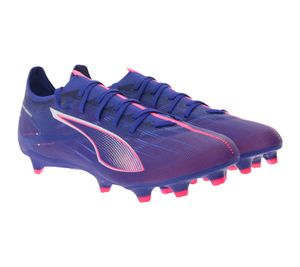 PUMA ULTRA 5 PLAY Match FG/AG Fußball-Schuhe mit SPEEDSYSTEM-Außensohle Trainings-Schuhe mit FastTrax-Stollendesign Sport-Schuhe Schnür-Schuhe Fitness-Zubehör 107687 01 Lila/Pink/Blau