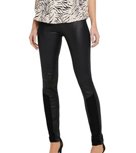 ONLY Claremont Coated women's leggings, pull-on trousers with elastic inserts 99233755 black