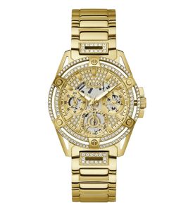 GUESS ladies' quartz watch with water resistance 5 ATM stainless steel watch bracelet watch GW0464L2 gold