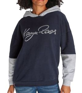 KangaROOS women's cotton sweatshirt oversized hoodie with brand lettering 22496006 blue/gray