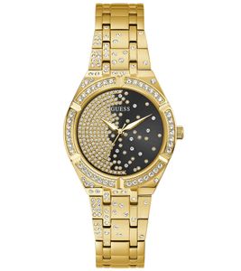 GUESS Afterglow ladies' wristwatch with set crystals quartz watch 36mm gold