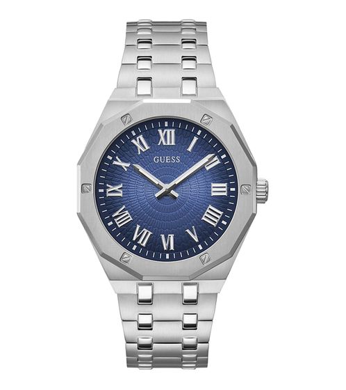 GUESS ASSET Herren Armbanduhr Edelstahl-Uhr Quarz-Uhr 42mm GW0575G4 Silber