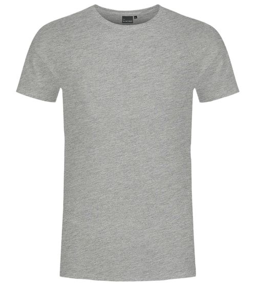 SANTINO Jaro men's T-shirt made of organic cotton, short-sleeved shirt, basic shirt, mottled, 160 gr/m2, gray