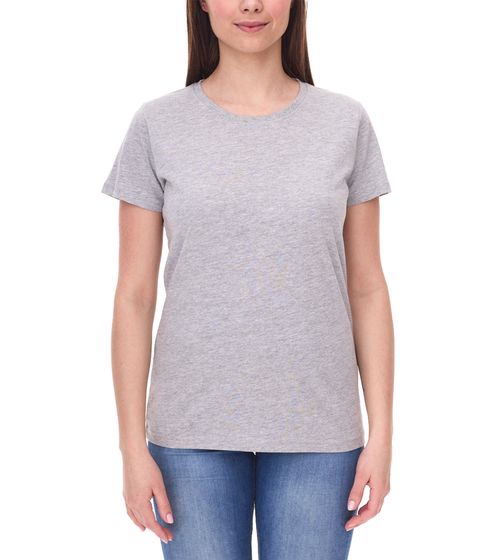 SANTINO Jaro Damen T-Shirt aus Bio-Baumwolle Kurzarm-Shirt Basic-Shirt meliert 160 gr/m2 Grau