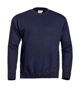 SANTINO Roland Herren Sweater aus Bio-Baumwolle Basic-Pullover Sweat-Pullover Langarm-Shirt 280 gr/m2 Blau