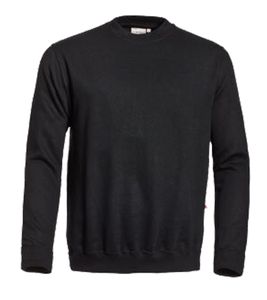 SANTINO Roland Herren Sweater aus Bio-Baumwolle Basic-Pullover Sweat-Pullover Langarm-Shirt 280 gr/m2 Schwarz