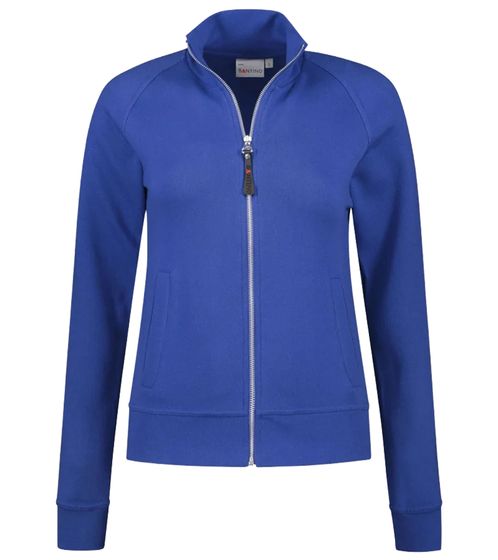 SANTINO Anna Damen Sweat-Jacke mit Baumwollanteil dünne Übergangs-Jacke 280 gr/m2 Blau