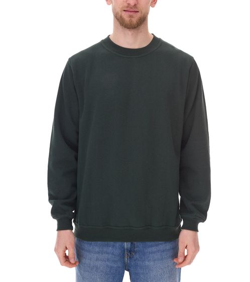 SANTINO Roland Herren Sweater aus Bio-Baumwolle Basic-Pullover Sweat-Pullover Langarm-Shirt 280 gr/m2 Dunkelgrün