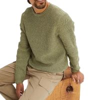 Herren Strick-Pullover mit Struktur-Muster nachhaltiger Rundhals-Sweater meliert Große Größen 978714 Oliv-Grün Herren Strick-Pullover mit Struktur-Muster nachhaltiger Rundhals-Sweater meliert Große Größen 978714 Oliv-Grün