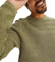 Herren Strick-Pullover mit Struktur-Muster nachhaltiger Rundhals-Sweater meliert Große Größen 978714 Oliv-Grün Herren Strick-Pullover mit Struktur-Muster nachhaltiger Rundhals-Sweater meliert Große Größen 978714 Oliv-Grün