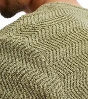 Herren Strick-Pullover mit Struktur-Muster nachhaltiger Rundhals-Sweater meliert Große Größen 978714 Oliv-Grün Herren Strick-Pullover mit Struktur-Muster nachhaltiger Rundhals-Sweater meliert Große Größen 978714 Oliv-Grün