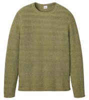 Herren Strick-Pullover mit Struktur-Muster nachhaltiger Rundhals-Sweater meliert Große Größen 978714 Oliv-Grün Herren Strick-Pullover mit Struktur-Muster nachhaltiger Rundhals-Sweater meliert Große Größen 978714 Oliv-Grün