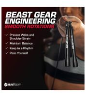 BEASTGEAR Springseil 2,8m Speed-Fitness-Springseil aus Stahl leicht und verstellbar Trainingsgerät Boxen MMA HIIT-Workout Schwarz BEASTGEAR Springseil 2,8m Speed-Fitness-Springseil aus Stahl leicht und verstellbar Trainingsgerät Boxen MMA HIIT-Workout Schwarz