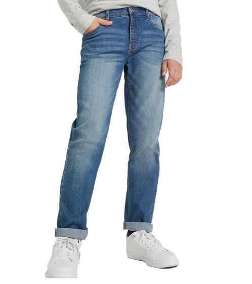 Kinder Jeans-Hose für Jungen Denim-Hose im 5-Pocket-Style Freizeit-Jeans 963222 Blau