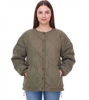 Veste de d'automne réversible matelassée pour femme avec ourlet réglable Veste de transition oversize 954904 vert foncé Veste de d'automne réversible matelassée pour femme avec ourlet réglable Veste de transition oversize 954904 vert foncé