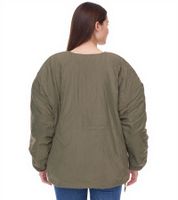 Veste de d'automne réversible matelassée pour femme avec ourlet réglable Veste de transition oversize 954904 vert foncé Veste de d'automne réversible matelassée pour femme avec ourlet réglable Veste de transition oversize 954904 vert foncé
