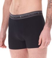 20er Pack Sergio Tacchini Herren Boxershorts mit zweifarbigen Bund und weißen Schriftzug Baumwoll-Unterhose 160gsm 23.0000.974 Schwarz/Weiß, Schwarz/Grau oder Schwarz