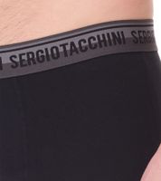 20er Pack Sergio Tacchini Herren Boxershorts mit zweifarbigen Bund und weißen Schriftzug Baumwoll-Unterhose 160gsm 23.0000.974 Schwarz/Weiß, Schwarz/Grau oder Schwarz