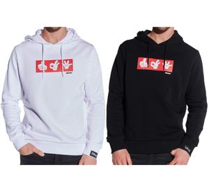 COURSE Mickey Mouse men's hoodie with Mickey hand print and patch hooded sweater cotton sweater 484 in white or black COURSE Mickey Mouse men's hoodie with Mickey hand print and patch hooded sweater cotton sweater 484 in white or black