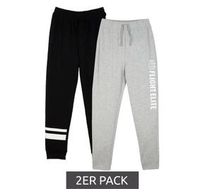 Pack of 2 children's jogging pants for boys, sweat pants, stylish cotton pants, everyday pants 973646 gray/black