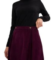 Falda midi de mujer Falda de pana con pliegues en forma de caja Falda plisada 956342 Vino tinto