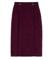 Falda midi de mujer Falda de pana con pliegues en forma de caja Falda plisada 956342 Vino tinto