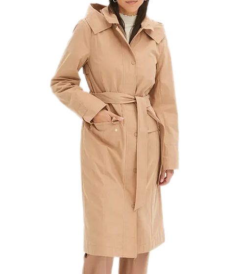 Women's timeless parka coat with hood Spring coat cotton jacket 927540 beige