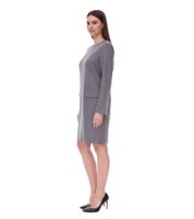 Women's sustainable dress with shoulder pads Business dress with wool content Mini dress 956968 Gray