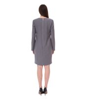 Women's sustainable dress with shoulder pads Business dress with wool content Mini dress 956968 Gray